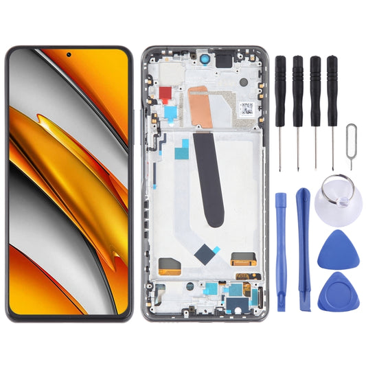 OLED LCD Screen For Xiaomi Poco F3 Digitizer Full Assembly with Frame(Black) - LCD Screen by buy2fix | Online Shopping UK | buy2fix