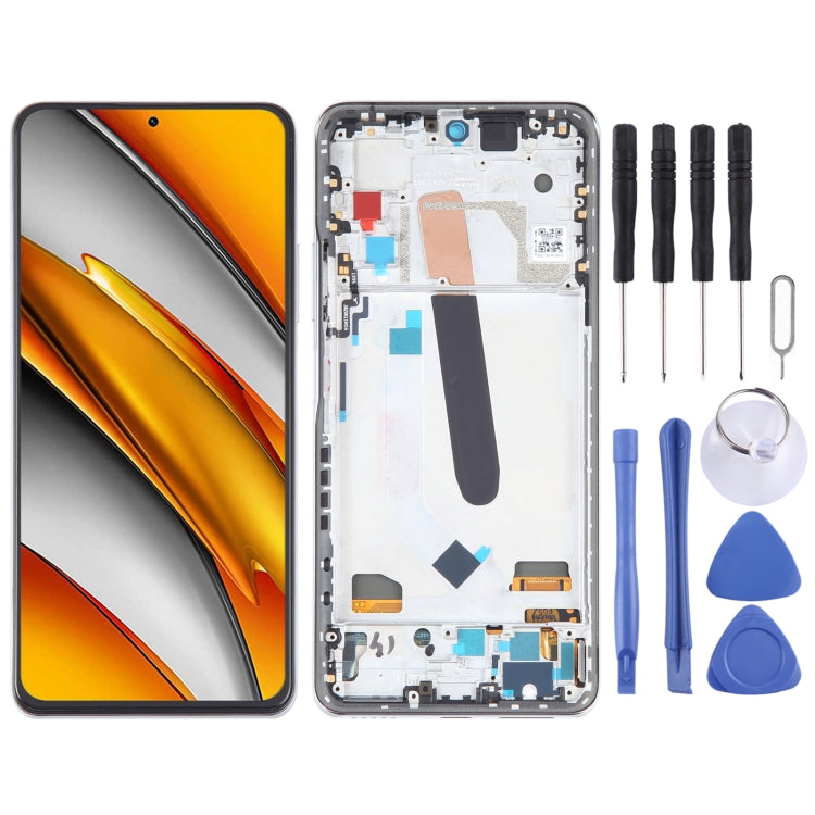 OLED LCD Screen For Xiaomi Poco F3 Digitizer Full Assembly with Frame(Silver) - LCD Screen by buy2fix | Online Shopping UK | buy2fix