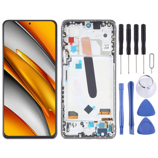 OLED LCD Screen For Xiaomi Poco F3 Digitizer Full Assembly with Frame(Silver) - LCD Screen by buy2fix | Online Shopping UK | buy2fix