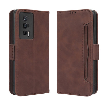 For Xiaomi Poco F5 Pro / Redmi K60 5G Skin Feel Calf Texture Card Slots Leather Phone Case(Brown) - Xiaomi Cases by buy2fix | Online Shopping UK | buy2fix