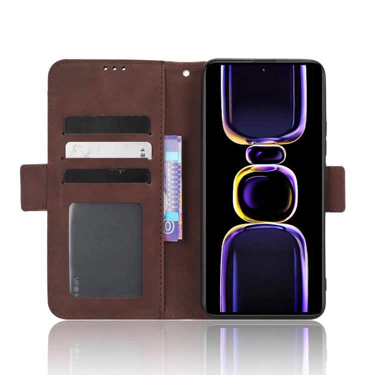 For Xiaomi Poco F5 Pro / Redmi K60 5G Skin Feel Calf Texture Card Slots Leather Phone Case(Brown) - Xiaomi Cases by buy2fix | Online Shopping UK | buy2fix