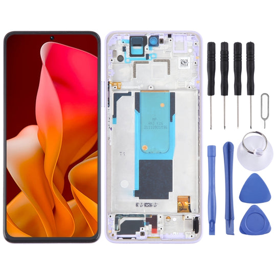For Xiaomi 11i 5G 2022 LCD Screen Digitizer Full Assembly with Frame(Purple)