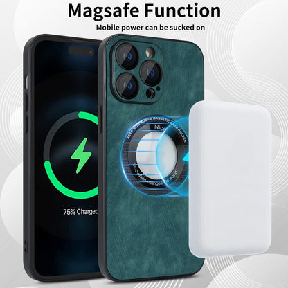 For iPhone 11 Pro Skin Feel Leather MagSafe Magnetic Phone Case(Green) by buy2fix