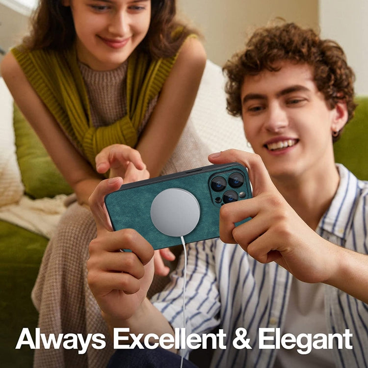 For iPhone 11 Pro Skin Feel Leather MagSafe Magnetic Phone Case(Green) by buy2fix