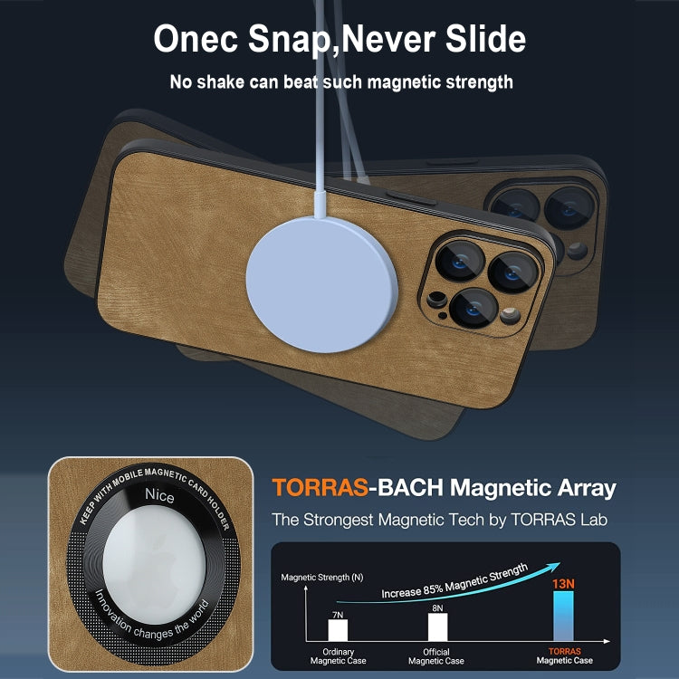 For iPhone 11 Pro Skin Feel Leather MagSafe Magnetic Phone Case(Brown) - iPhone 11 Pro Cases by buy2fix | Online Shopping UK | buy2fix