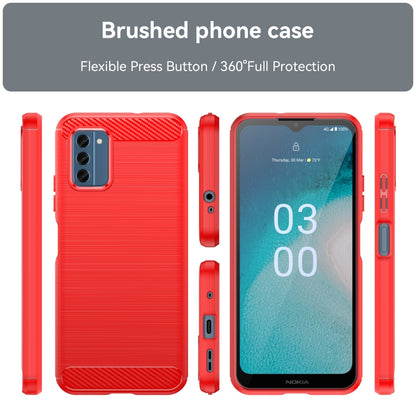 For Nokia C300 Brushed Texture Carbon Fiber TPU Phone Case(Red) by buy2fix