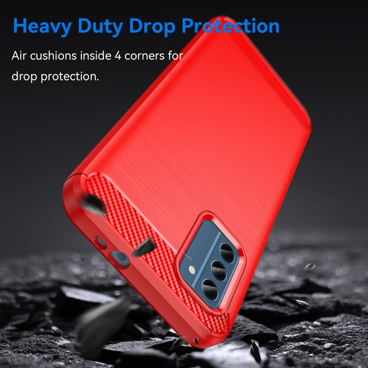 For Nokia C300 Brushed Texture Carbon Fiber TPU Phone Case(Red) by buy2fix