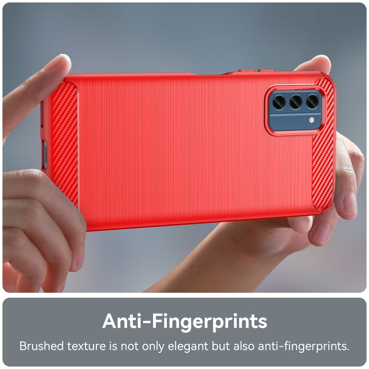 For Nokia C300 Brushed Texture Carbon Fiber TPU Phone Case(Red) by buy2fix