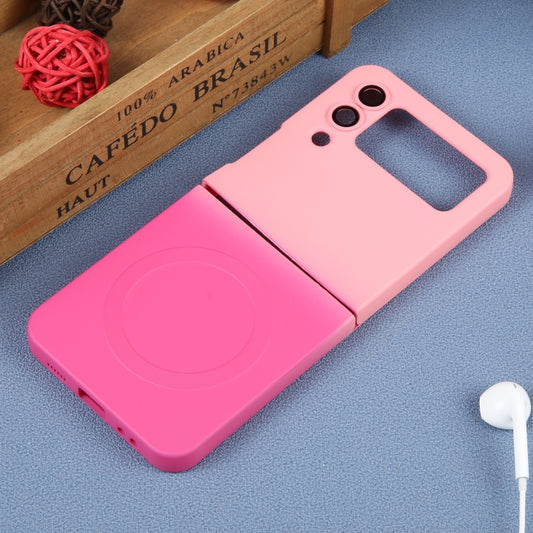 For Samsung Galaxy Z Flip3 5G Liquid TPU Silicone Gradient MagSafe Phone Case(Pink Red) by buy2fix