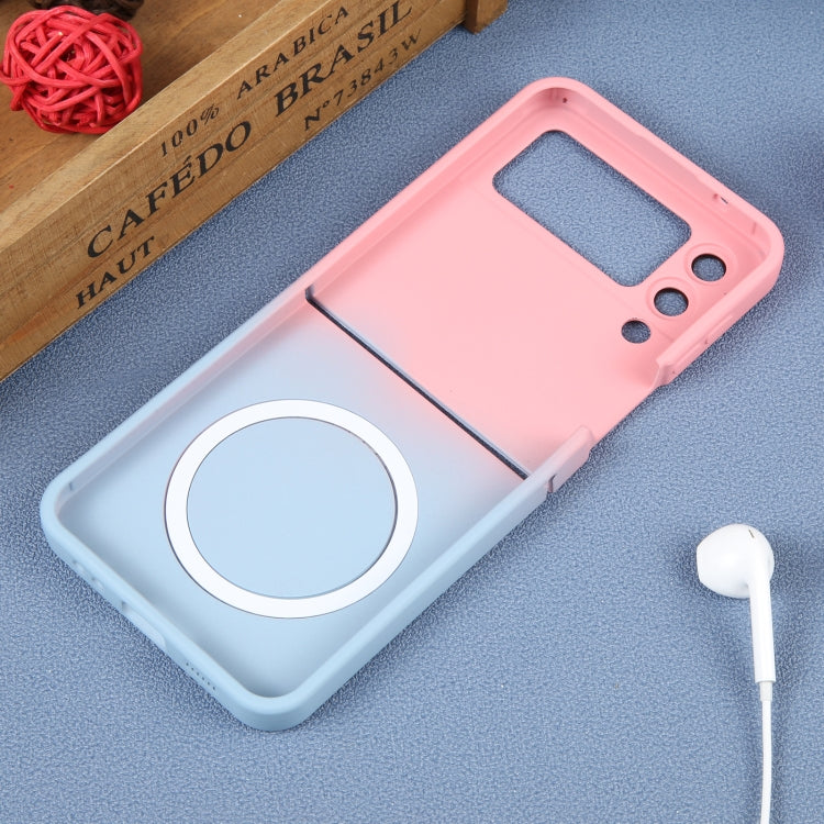 For Samsung Galaxy Z Flip3 5G Liquid TPU Silicone Gradient MagSafe Phone Case(Pink Blue) by buy2fix