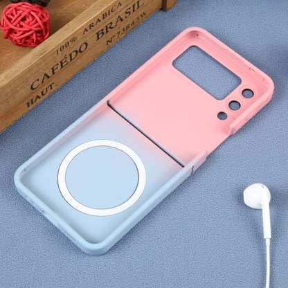 For Samsung Galaxy Z Flip3 5G Liquid TPU Silicone Gradient MagSafe Phone Case(Pink Blue) by buy2fix