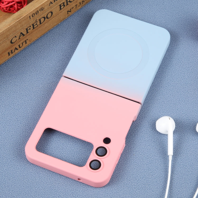 For Samsung Galaxy Z Flip3 5G Liquid TPU Silicone Gradient MagSafe Phone Case(Pink Blue) by buy2fix