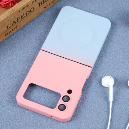 For Samsung Galaxy Z Flip3 5G Liquid TPU Silicone Gradient MagSafe Phone Case(Pink Blue) by buy2fix