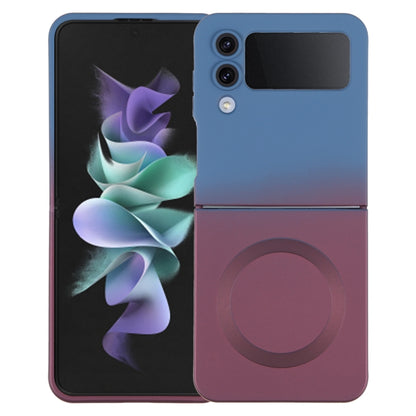 For Samsung Galaxy Z Flip3 5G Liquid TPU Silicone Gradient MagSafe Phone Case(Blue Purple) by buy2fix
