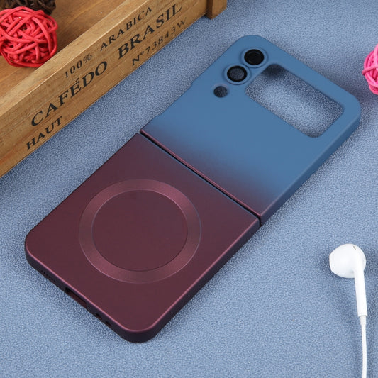 For Samsung Galaxy Z Flip3 5G Liquid TPU Silicone Gradient MagSafe Phone Case(Blue Purple) by buy2fix