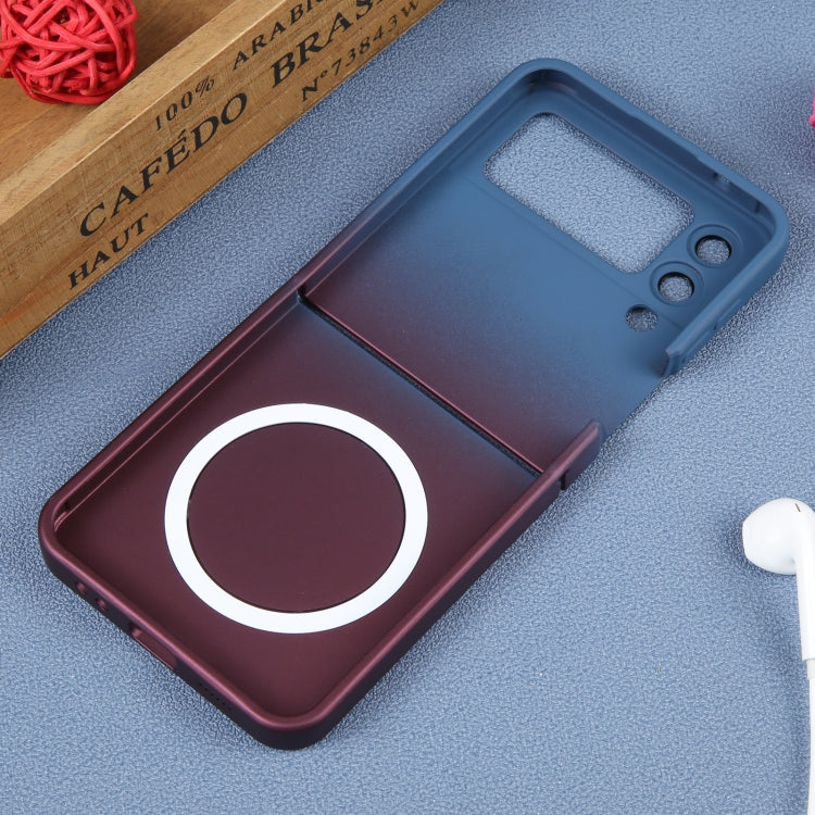 For Samsung Galaxy Z Flip3 5G Liquid TPU Silicone Gradient MagSafe Phone Case(Blue Purple) by buy2fix