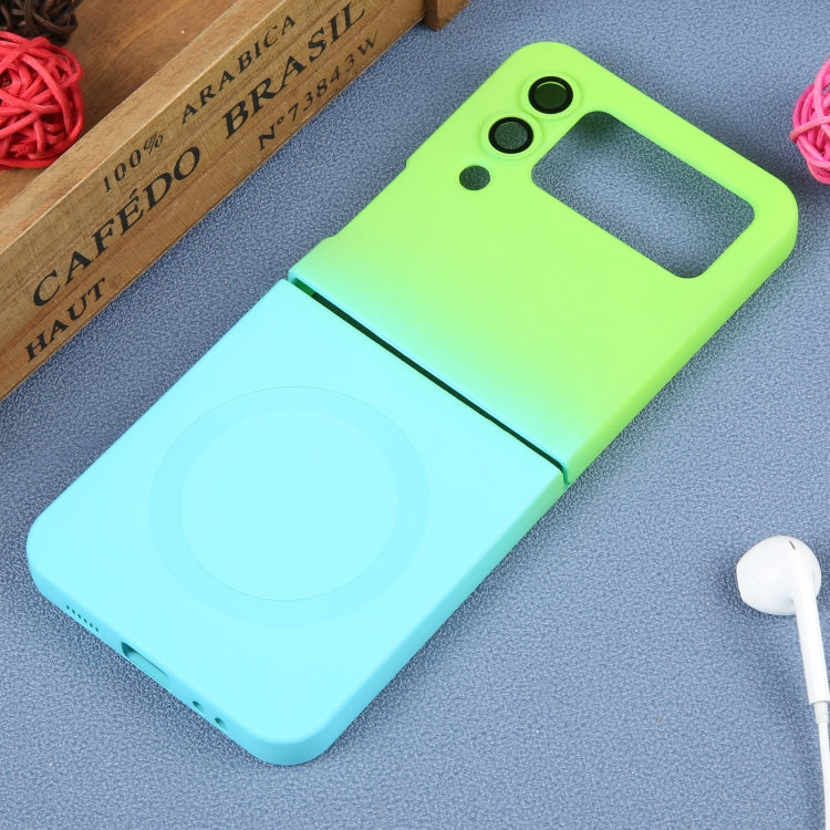 For Samsung Galaxy Z Flip3 5G Liquid TPU Silicone Gradient MagSafe Phone Case(Cyan Blue) by buy2fix