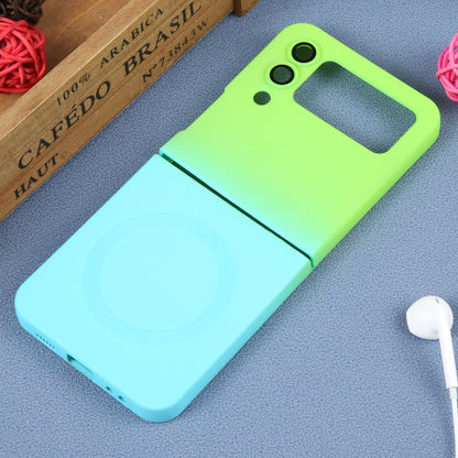 For Samsung Galaxy Z Flip3 5G Liquid TPU Silicone Gradient MagSafe Phone Case(Cyan Blue) by buy2fix