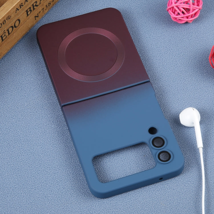 For Samsung Galaxy Z Flip4 Liquid TPU Silicone Gradient MagSafe Phone Case(Blue Purple) - Galaxy Z Flip4 5G Cases by buy2fix | Online Shopping UK | buy2fix