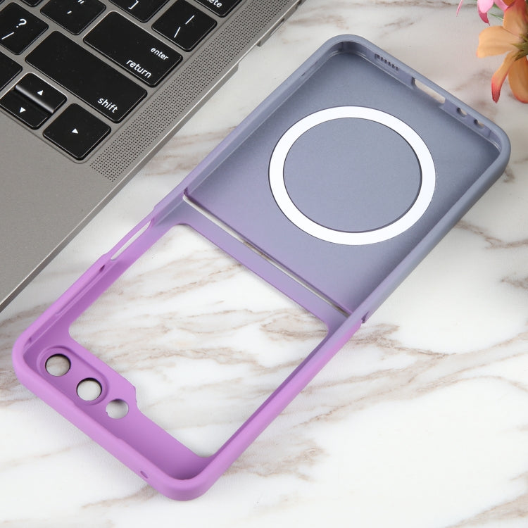 For Samsung Galaxy Z Flip5 Liquid TPU Silicone Gradient MagSafe Phone Case(Purple Grey) - Galaxy Z Flip5 Cases by buy2fix | Online Shopping UK | buy2fix