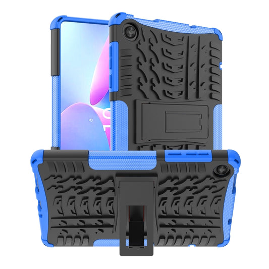 For Lenovo Tab M8 4th Gen Tire Texture TPU + PC Tablet Case with Holder(Blue) - Lenovo by buy2fix | Online Shopping UK | buy2fix