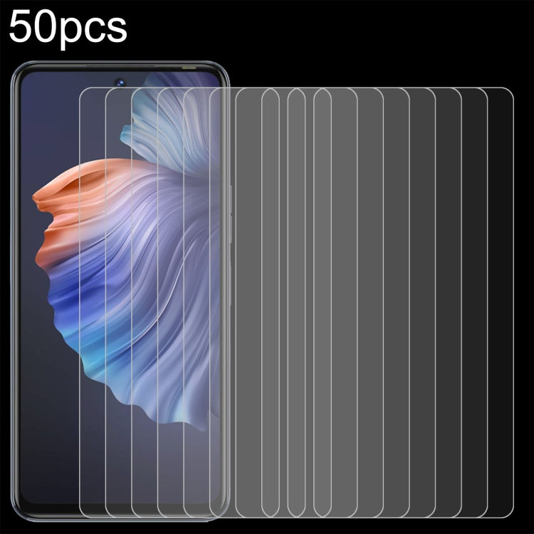 For TECNO camon 18T 50pcs 0.26mm 9H 2.5D Tempered Glass Film by buy2fix