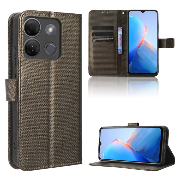 For Infinix Smart 7 HD X6516 Diamond Texture Leather Phone Case(Brown) - Infinix Cases by buy2fix | Online Shopping UK | buy2fix