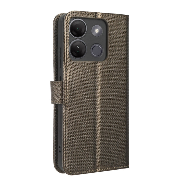 For Infinix Smart 7 HD X6516 Diamond Texture Leather Phone Case(Brown) - Infinix Cases by buy2fix | Online Shopping UK | buy2fix