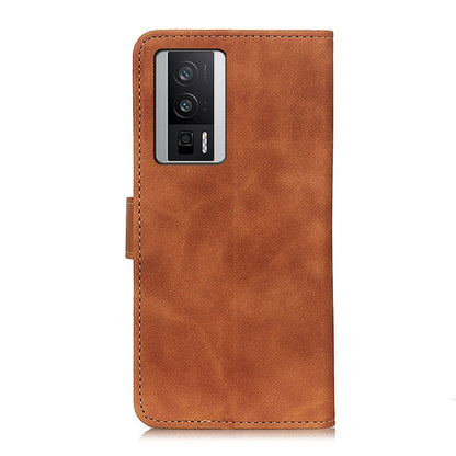 For Xiaomi Poco F5 Pro/Redmi K60/K60 Pro KHAZNEH Retro Texture Flip Leather Phone Case(Brown) - Xiaomi Cases by buy2fix | Online Shopping UK | buy2fix