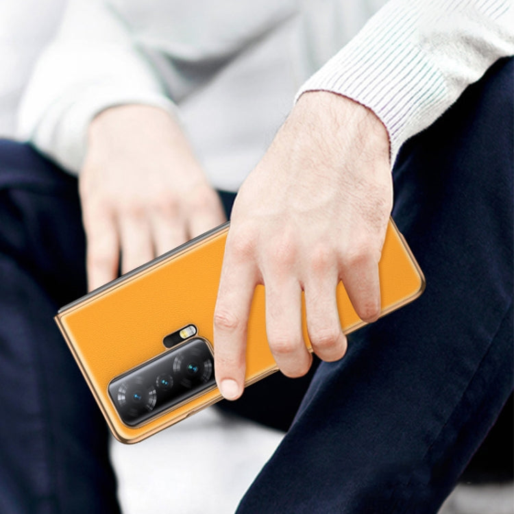 For Honor Magic Vs Electroplating Plain Leather Folding Phone Case(White) by buy2fix