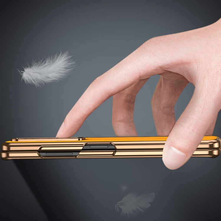 For Honor Magic Vs Electroplating Plain Leather Folding Phone Case(White) by buy2fix