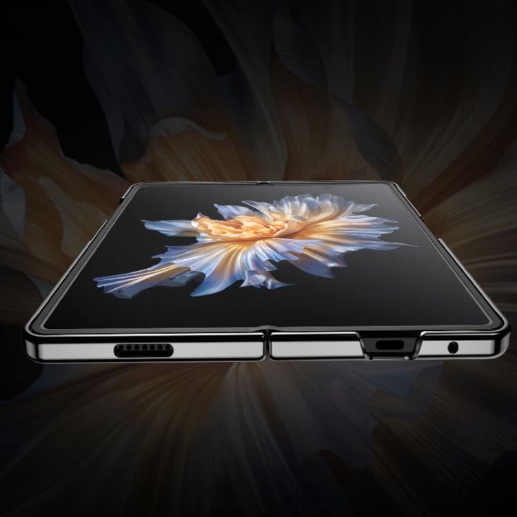 For Honor Magic Vs Electroplating Plain Leather Folding Phone Case(White) by buy2fix