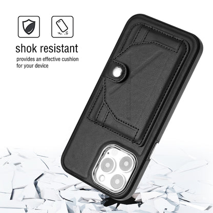 For iPhone 14 Pro Max Shockproof Leather Phone Case with Card Holder(Black) - iPhone 14 Pro Max Cases by buy2fix | Online Shopping UK | buy2fix