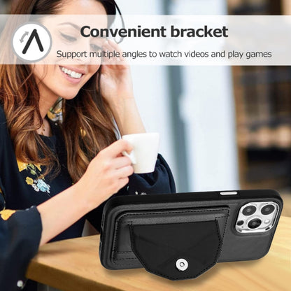 For iPhone 14 Pro Max Shockproof Leather Phone Case with Card Holder(Black) - iPhone 14 Pro Max Cases by buy2fix | Online Shopping UK | buy2fix