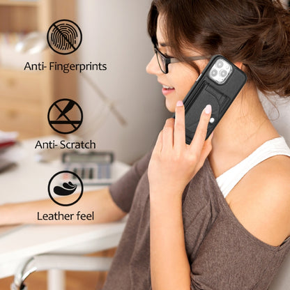 For iPhone 14 Pro Max Shockproof Leather Phone Case with Card Holder(Black) - iPhone 14 Pro Max Cases by buy2fix | Online Shopping UK | buy2fix