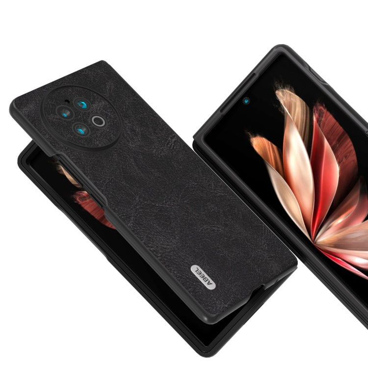 For vivo X Fold2 ABEEL Dream Litchi Texture PU Phone Case(Black) - vivo Cases by buy2fix | Online Shopping UK | buy2fix