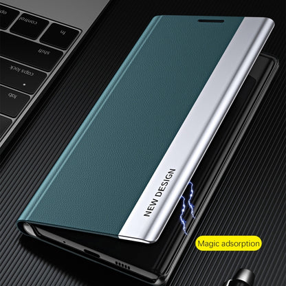 For Xiaomi Poco F5 Pro Side Side Electroplated Magnetic Leather Phone Case(Light Blue) - Xiaomi Cases by buy2fix | Online Shopping UK | buy2fix