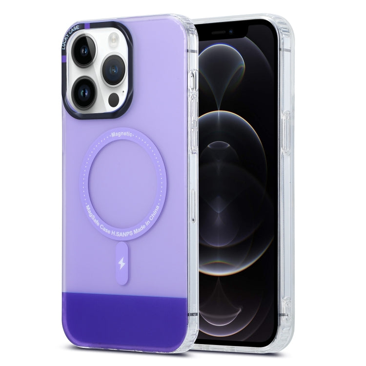 For iPhone 12 Pro PC + TPU IMD MagSafe Magnetic Phone Case(Purple) - iPhone 12 / 12 Pro Cases by buy2fix | Online Shopping UK | buy2fix