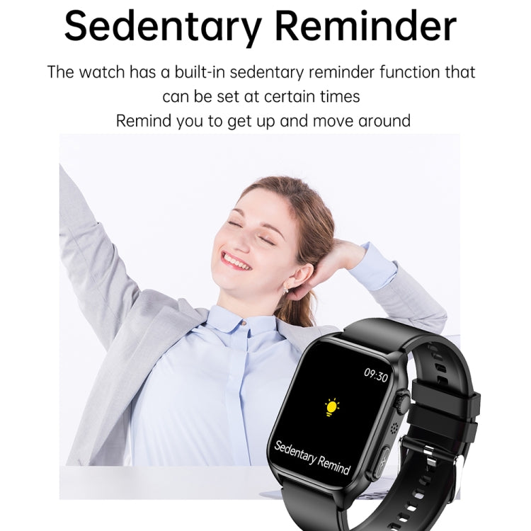 TK12 1.96 inch IP67 Waterproof Silicone Band Smart Watch Supports ECG / Remote Families Care / Bluetooth Call / Body Temperature Monitoring(Black) by buy2fix