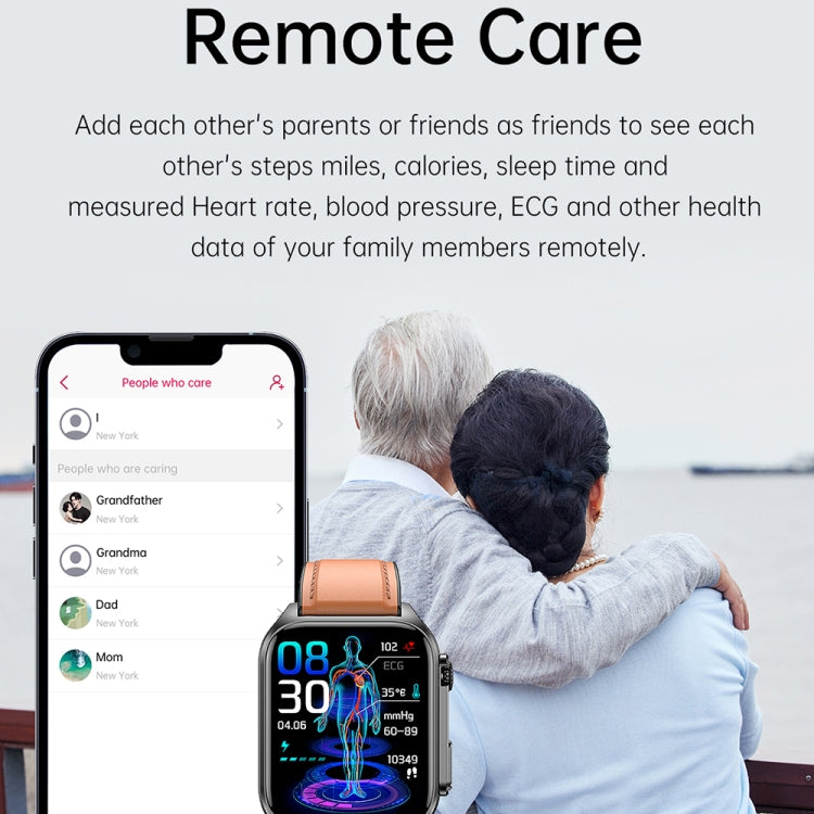 TK12 1.96 inch IP67 Waterproof Silicone Band Smart Watch Supports ECG / Remote Families Care / Bluetooth Call / Body Temperature Monitoring(Blue) by buy2fix