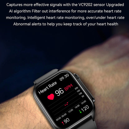 TK12 1.96 inch IP67 Waterproof Silicone Band Smart Watch Supports ECG / Remote Families Care / Bluetooth Call / Body Temperature Monitoring(Black) by buy2fix