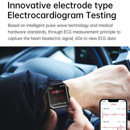 TK12 1.96 inch IP67 Waterproof Silicone Band Smart Watch Supports ECG / Remote Families Care / Bluetooth Call / Body Temperature Monitoring(Black) by buy2fix