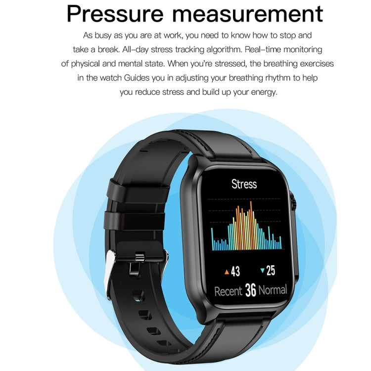 TK12 1.96 inch IP67 Waterproof Silicone Band Smart Watch Supports ECG / Remote Families Care / Bluetooth Call / Body Temperature Monitoring(Black) by buy2fix