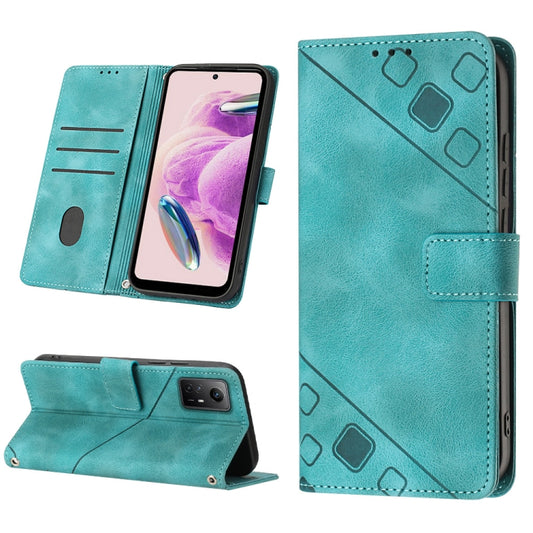 For Xiaomi Redmi Note 12S 4G Global Skin Feel Embossed Leather Phone Case(Green) - Xiaomi Cases by buy2fix | Online Shopping UK | buy2fix