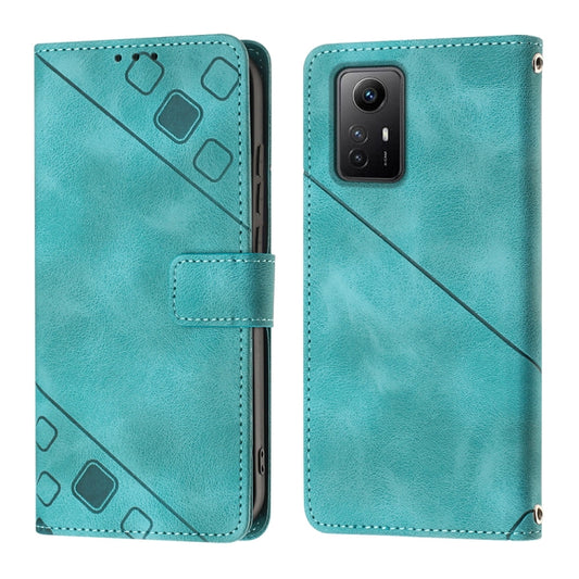 For Xiaomi Redmi Note 12S 4G Global Skin Feel Embossed Leather Phone Case(Green) - Xiaomi Cases by buy2fix | Online Shopping UK | buy2fix