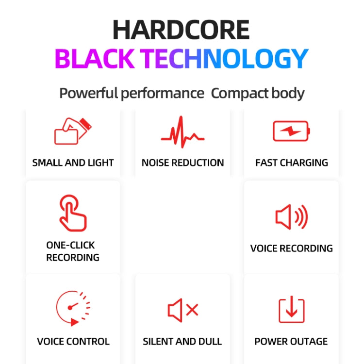 JNN M2 Ultra-thin HD Noise Reduction Intelligent Control Voice Voice Recorder, Capacity:8GB(Black) by JNN