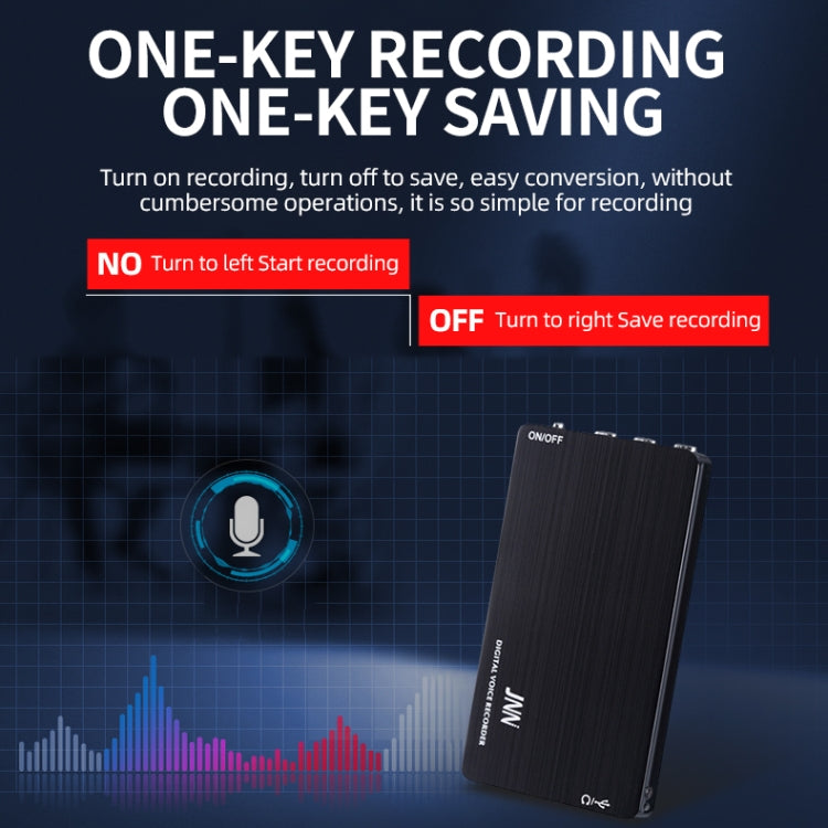 JNN M2 Ultra-thin HD Noise Reduction Intelligent Control Voice Voice Recorder, Capacity:8GB(Black) by JNN
