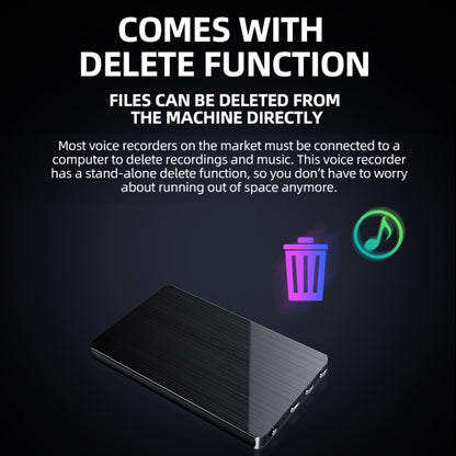 JNN M2 Ultra-thin HD Noise Reduction Intelligent Control Voice Voice Recorder, Capacity:8GB(Black) by JNN