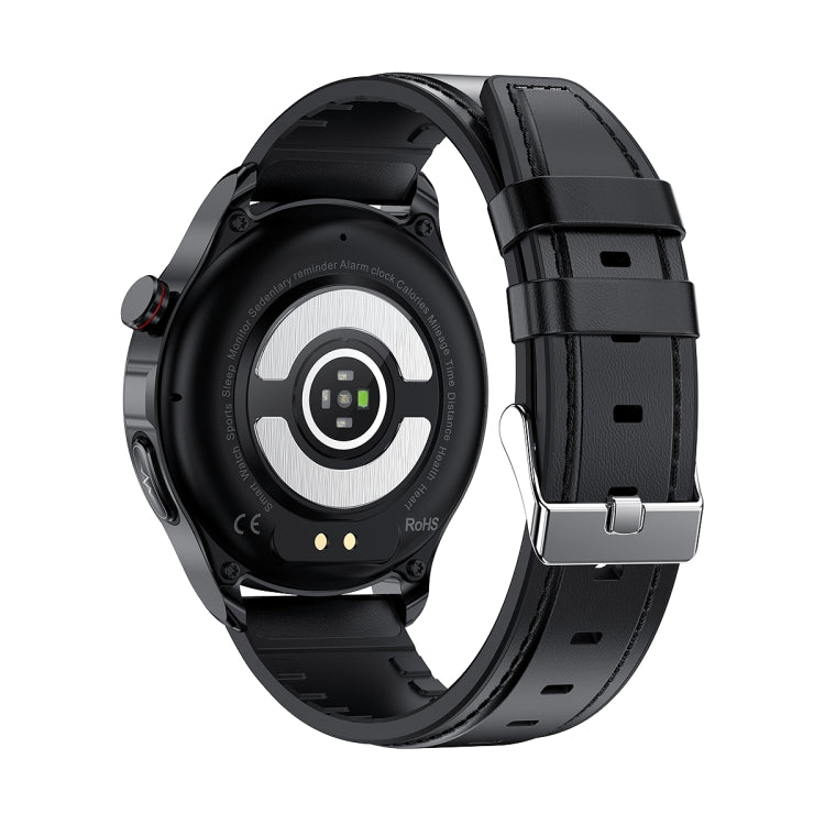 TK22 1.39 inch IP67 Waterproof Leather Band Smart Watch Supports ECG / Non-invasive Blood Sugar(Black) by buy2fix