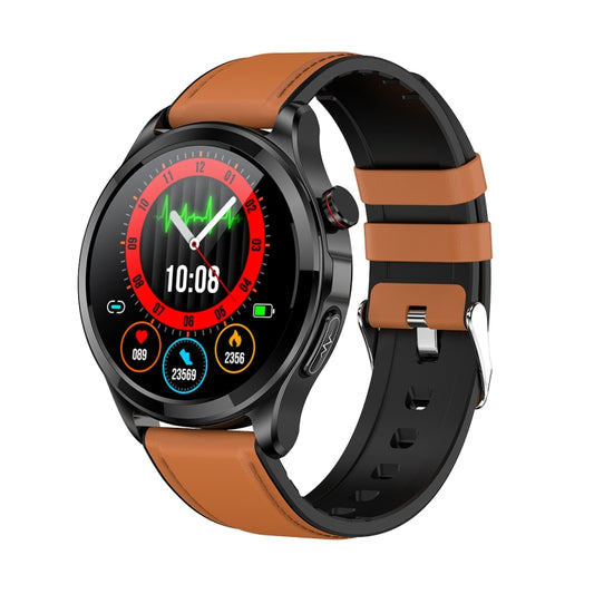 TK22 1.39 inch IP67 Waterproof Leather Band Smart Watch Supports ECG / Non-invasive Blood Sugar(Brown) by buy2fix